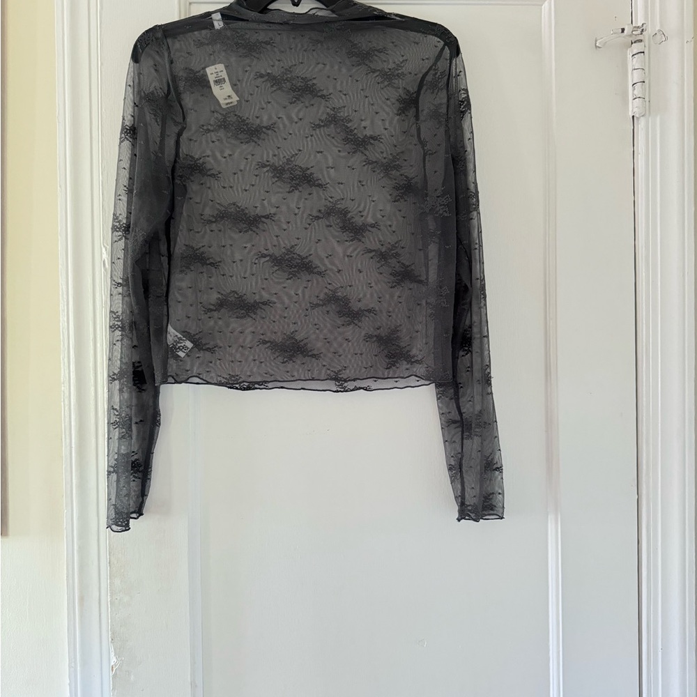 Aerie Sheer Lace Top Witchy Vamp Grunge Whimsigoth - Picture 7 of 9